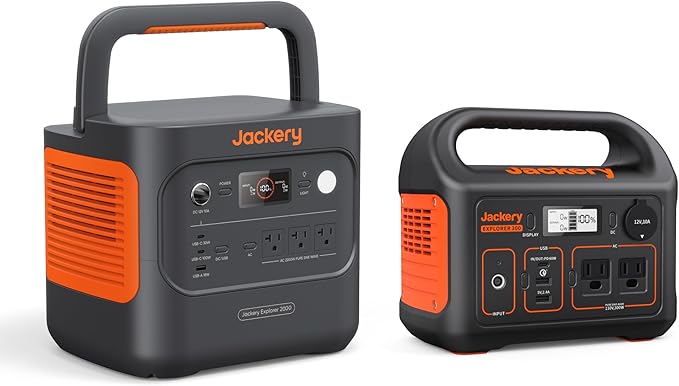Jackery Explorer 2000 v2 Portable Power Station with Explorer 300, 2042Wh LiFePO4 Battery, 2200W Solar Generator, USB-C PD 100W Fast Charging for Camping, Home Use(Solar Panel Optional) by JackeryInc