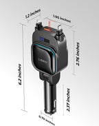 LISEN Only for Trucks 96W Fast Charging Retractable Car Charger[USB C Cable & L Cable], 4 in 1 Retractable Car Charger Fast Charging for iPhone 17 Pro Max 16 15 14 13, Samsung Galaxy S25/24,Grey - Image 6