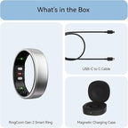 RingConn Gen 2, World’s First Smart Ring with Sleep Apnea Monitoring, No APP Subscription, 12-Day Battery Life, Stress/Heart Rate/Women's Health Tracker, Android & iOS Compatible (Silver, Size 8) - Image 8