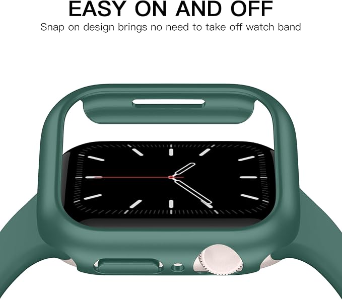 Recoppa Case Compatible for Apple Watch Series 7/8/9 – 41mm ONLY, Shockproof Ultra-Thin Hard PC Bumper All-Around Edge Protective Cover Frame [NO Screen Protector] for iWatch Accessories, Dark Green - Image 3