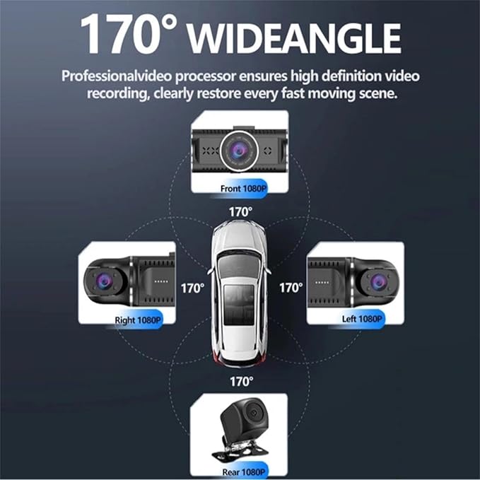 Front and Rear Dash Camera, 1080P Full HD Front&Rear Dash Cam, Built-in Wireless Wi-Fi, HD Night Vision Dual Video Recording, Motion Detection (Upgraded Triple Cameras) - Image 3
