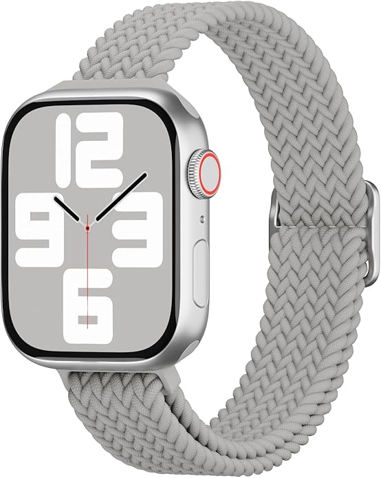 Slim Braided Stretchy Compatible with Apple Watch Band 38mm 40mm 41mm 42mm 44mm 45mm 46mm 49mm, Nylon Thin Solo Loop Elastic Straps for iWatch Bands Series 11 10 9 8 7 SE 6 5 4 3 2 1 Ultra by Keebowz