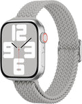 Slim Braided Stretchy Compatible with Apple Watch Band 38mm 40mm 41mm 42mm 44mm 45mm 46mm 49mm, Nylon Thin Solo Loop Elastic Straps for iWatch Bands Series 11 10 9 8 7 SE 6 5 4 3 2 1 Ultra by Keebowz