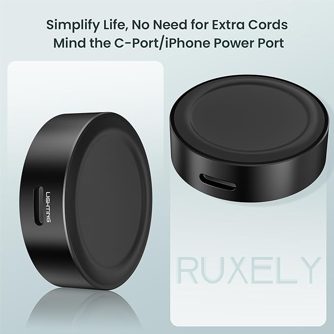 RUXELY Magnetic Charger Adapter for Apple Watch,5W Portable Wireless Fast iWatch Charger with USB C & iPhone Power Port,Short Apple Watch Charging Cable for iWatch Series 11 10 9 8,Ultra 3,42/46/44mm - Image 5