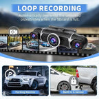 4 Channel Dash Cam Front and Rear Inside Back 360° FHD 2K Dash Camera for Cars, WiFi, GPS, G-Sensor, WDR 24/7 Parking Mode, 170° Wide Angle, Loop Recording, Night Vision, APP, with 64GB Card - Image 4