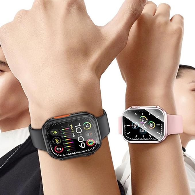 Yrzper Waterproof Case Compatible with Apple Watch Series 11 (2025) Series 10 46mm 42mm[Turning into Ultra] Crown + Back Cover Full Protective Hard PC Screen Protector Cover (Black, 42mm) - Image 3
