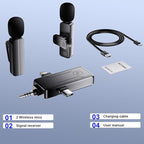 2-Pack Wireless Mini Lavalier Lapel Microphone for iPhone,Android Device(3 in 1) - 65ft Cordless Clip on Dual Mics with Noise Reduction 6H Working Time for Video Recording Vlogging, YouTube, Interview - Image 9