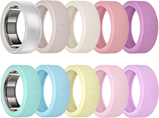 10 Pack Covers Compatible with Oura Ring Gen 4/4 Ceramic/Oura Ring 3 Cover, Ultra-Thin Anti-Scratch Silicone Ring Protector for RingConn Gen 2/Gen 2 Air/ULTRAHUMAN Ring AIR for Women Men by BandRain
