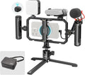 SmallRig All-in-One Universal Quick Release Phone Video Rig Kit Pro, Phone Stabilizer Rig Kit with LED Light Microphone QR Tripod Dual Handles Power Bank Holder, for Creator & Live Streaming - 4704 by SmallRig