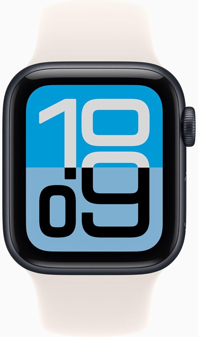 Apple Watch SE 3 [GPS + Cellular, 40mm] Midnight Aluminum Case with Starlight Sport Band, S/M (Renewed) - Image 2