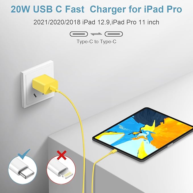 iPhone Charger Fast Charging 10FT iPhones 17 16 15 Charger 3 Pack Type C Chargers USB C Charger Compatible with iPhone Air 17/17 Plus/17 Pro/17 Pro Max/16/16 Plus/16 Pro/16 Pro Max (Yellow) - Image 6