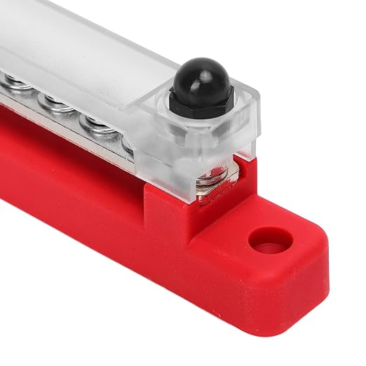 48V 150A 12 Terminal Bus Power Distribution Block with Cover M6 Studs M4 Screws Red for Car RV Marine Boat Premium Plated Brass Proof Insulated Design - Image 7