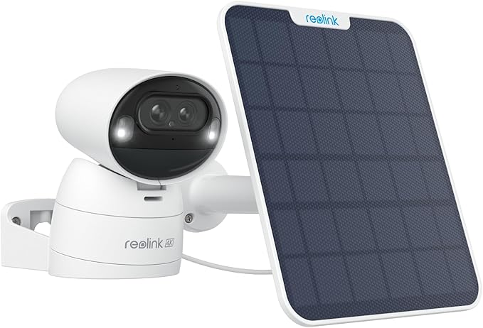 REOLINK 4K Dual-Lens Solar Security Cameras Wireless Outdoor/Indoor, Argus Track + 6W Solar Panel, Auto Zoom Tracking, 2.4/5GHz WiFi, Color Night Vision, No Subscriptions, Home Hub Compatible by REOLINK
