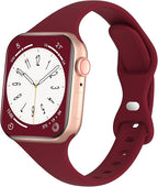 Sport Slim Silicone Bands Compatible for Apple Watch Band 38mm 42mm 40mm 44mm 41mm 45mm 46mm 49mm, Thin Narrow Replacement Strap Wristband for iWatch Series 11/10/9/8/7/SE/6/5/4/3/2/1/Ultra Women Men by DYKEISS