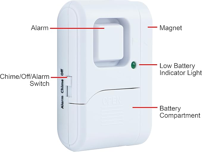 UltraPro Personal Security Window and Door Alarm, 2 Pack, DIY Protection, Burglar Alert, Wireless Chime/Alarm, Easy Installation, Home Security, Ideal for Home, Garage, Apartment, White, 45115 - Image 4