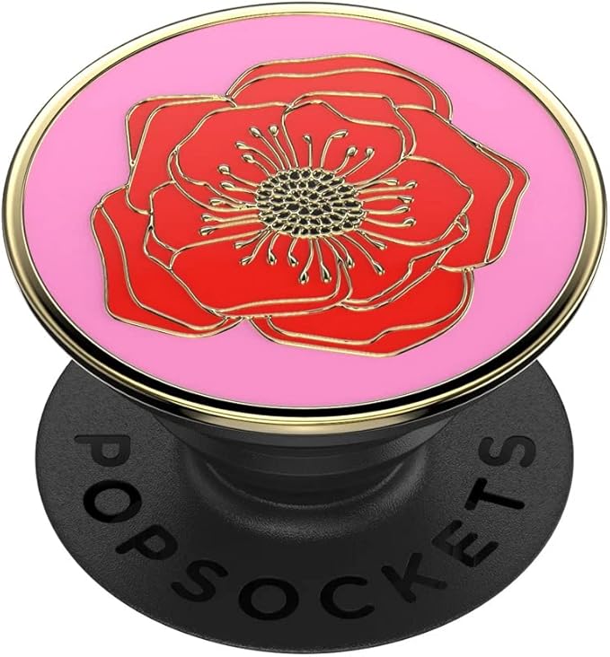 PopSockets Phone Grip with Expanding Kickstand, Enamel Nature PopGrip - Big Poppy - Image 10