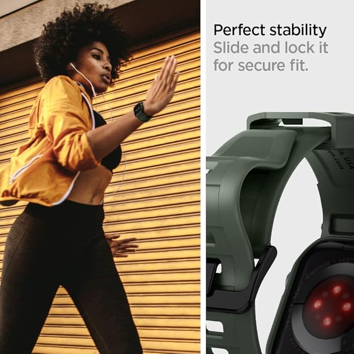 Spigen for Apple Watch Band with Case, Rugged Armor Pro Compatible with Ultra 3/2/1 49mm, Series 11/10 46/42mm, 9/8/7 45/41mm, SE3/SE2/SE/6/5/4 44/40mm Cover Strap - Image 8