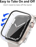 2 Pack Hard Case for Apple Watch Series 11 10 46mm Tempered Glass Screen Protector Case, Full Coverage Button Shockproof Cover Iwatch Bumper (Yellow+Yellow, 46mm) - Image 4