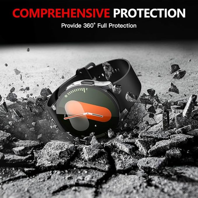 Misxi 2-Pack Hard PC Screen Protector Case for Samsung Galaxy Watch 7 40mm, Anti-Slip Ultra-Thin Scratch Resistant Cover with Tempered Glass for Galaxy Watch7, Transparent - Image 5