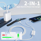 Upgraded【MFi Certified】 Apple Watch Charger Fast Charging Magnetic iWatch Charger with 6FT USB-C to Lightning Cable & 20W USB C Charger Block for iWatch Series Ultra/9/8/7/6/5 & iPhone 14/13/12/11 - Image 3