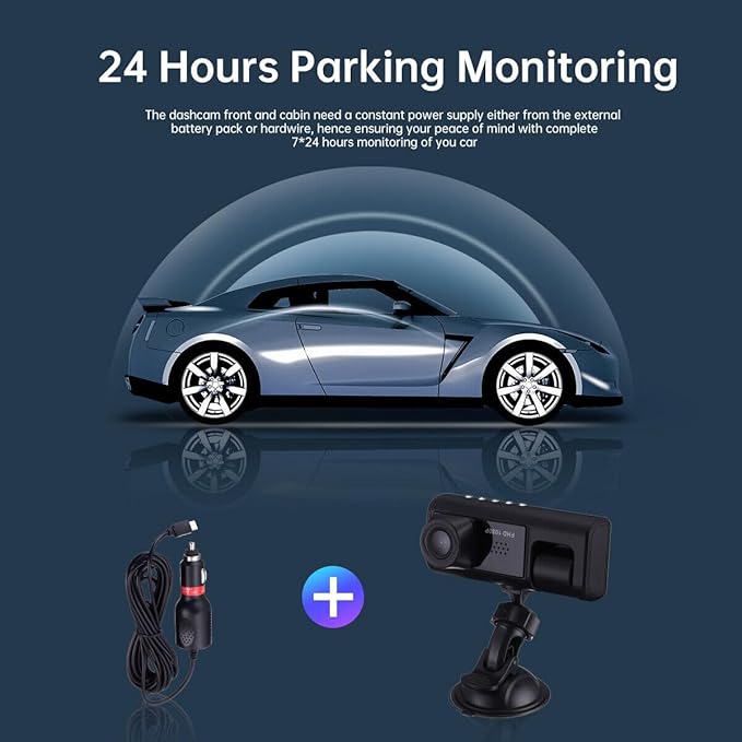 Inside Vehicle Dash CamThree Way Camera DVRs Recorder Video Registrator Dashcam Camcorder - Image 4