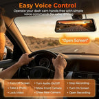 12" Mirror Dash Cam, 4K UHD Front and 2.5K Rear View Dash Camera for Car, with ADAS BSD LCA Smart Mode, GPS, G-Sensor, Loop Recording, Parking Monitor, Voice Control, 5.8GHz WiFi - Image 6