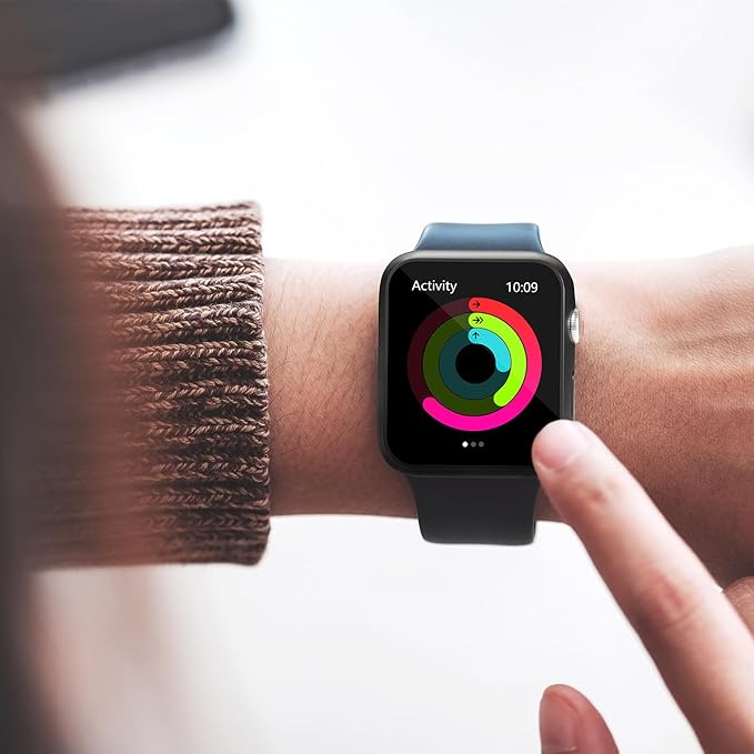 2 Pack Privacy Case for Apple Watch Screen Protector, Anti-Spy Tempered Glass Film Apple Watch Cover Hard PC Case Bumper for iWatch Series 3/2/1 - Black/Black 38mm - Image 8