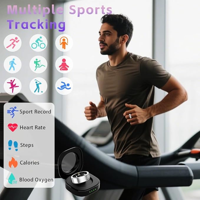 Smart Health Ring for Women Men, Fitness Tracker Ring with Heart Rate, Blood Pressure, SpO2, Sleep Monitoring, Step Counting, 5ATM Waterproof for iOS & Android, No Subscription Fee (Silver 9) - Image 9
