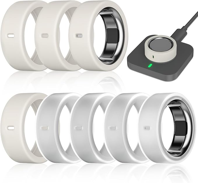 8 Pack Ring Cover Compatible with Oura Ring Gen 4/4 Ceramic, Oura Ring Gen 3 Horizon/Heritage, Support Charging with Cover on, Anti-Scratch Elastic Silicone Ring Protector for Men Women Working Out by ZOOROO