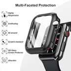HANKN 6 Pack Hard Case for Apple Watch Series 11 10 42mm Tempered Glass Screen Protector Case, Full Protective Cover Ultra-thin Shatterproof Shockproof Shell Iwatch Bumper (Blue+Silver+Starlight+Black+White+Clear) - Image 5