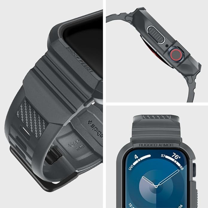 Spigen for Apple Watch Band with Case, Rugged Armor Pro Compatible with Ultra 3/2/1 49mm, Series 11/10 46/42mm, 9/8/7 45/41mm, SE3/SE2/SE/6/5/4 44/40mm Cover Strap - Image 4