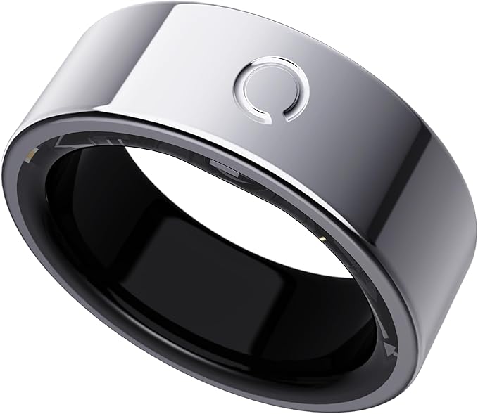 opove O Ring Smart Ring, Fitness Trackers Rings with Sleep/Stress/Heart Rate/Women's Health Monitoring, Comfortable Wearing, Up to 7 Days Using, Fitness Ring for Android & iOS, Silver-Size13 by opove