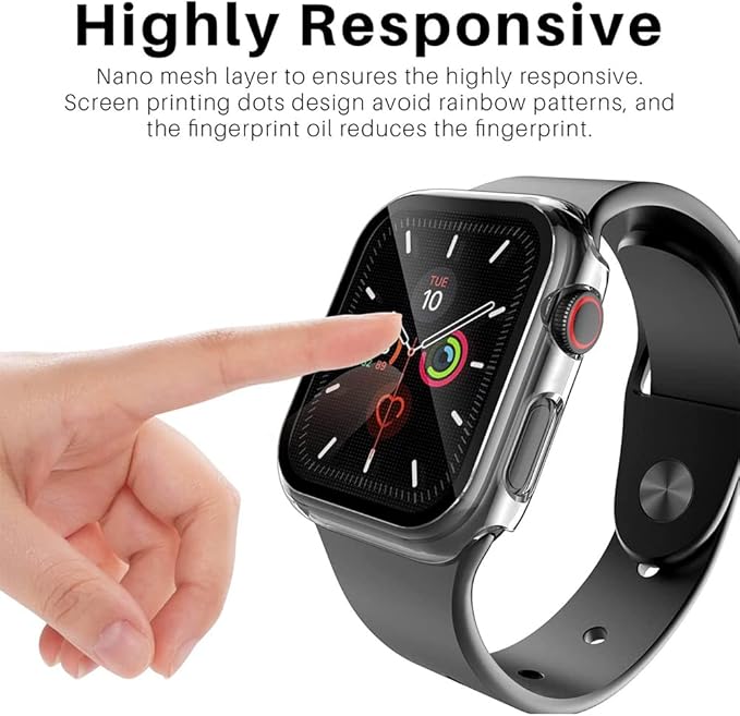 2 Pack Hard Case for Apple Watch Series 3 2 1 42mm Tempered Glass Screen Protector Case, Full Coverage Thin Shockproof Iwatch Cover Bumper (Clear+Clear, Series3/2/1 42mm) - Image 3