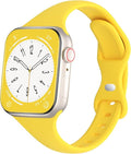 Sport Slim Silicone Bands Compatible for Apple Watch Band 38mm 42mm 40mm 44mm 41mm 45mm 46mm 49mm, Thin Narrow Replacement Strap Wristband for iWatch Series 11/10/9/8/7/SE/6/5/4/3/2/1/Ultra Women Men by DYKEISS