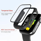2 Pack Tempered Glass Case Compatible for Apple Watch, Hard PC Screen Protector Overall Protection Lightweight Scratch (Black(2-Pack), 38mm) - Image 2