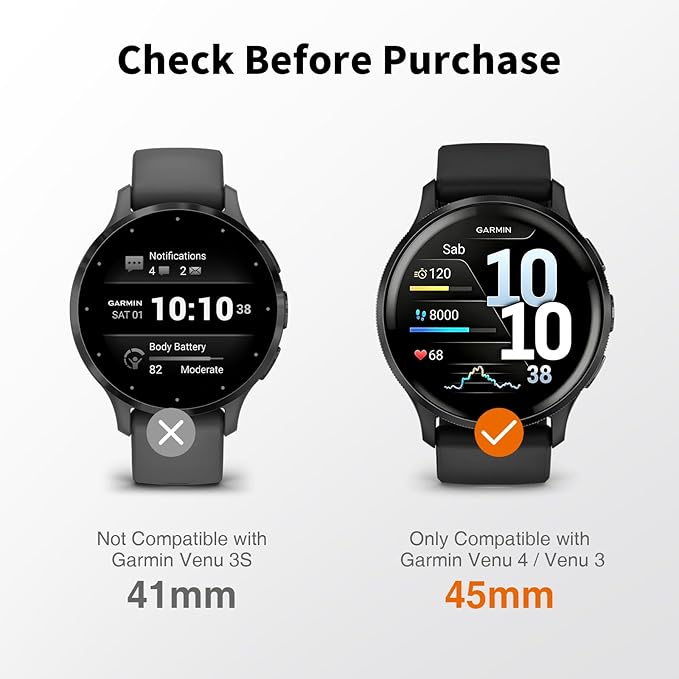 LK 6 Pack for Garmin Venu 4/ Venu 3 Screen Protector 45mm - Anti-Scratch, Self-Healing Soft TPU Screen Protector for Garmin Venu 45mm, Bubble Free, HD Transparent, Touch Sensitive - Image 2
