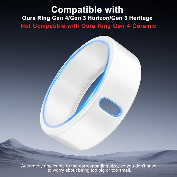 ZOOROO 5 Pack Cover Compatible with Oura Ring Gen 4/Oura Ring Gen 3/3 Horizon, Support Charging with Cover on, Anti-Scratch TPU Protector for Women Men (White*5, Size 6) - Image 2