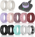 12 Pack Ring Cover Compatible with Oura Ring Gen 4/4 Ceramic, Oura Ring Gen 3 Horizon/Heritage, Support Charging with Cover on, Anti-Scratch Elastic Silicone Ring Protector for Men Women Working Out by ZOOROO
