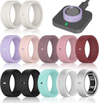 12 Pack Ring Cover Compatible with Oura Ring Gen 4/4 Ceramic, Oura Ring Gen 3 Horizon/Heritage, Support Charging with Cover on, Anti-Scratch Elastic Silicone Ring Protector for Men Women Working Out by ZOOROO