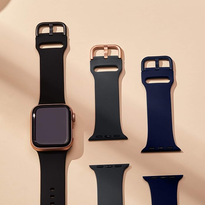 Sport Band Compatible with Apple Watch Bands 49mm 46mm 45mm 44mm 42mm 41mm 40mm 38mm, Soft Silicone Replacement Strap with Classic Clasp for iWatch Series 11 10 9 8 7 6 5 4 3 2 1 SE Ultra Women Men - Image 3
