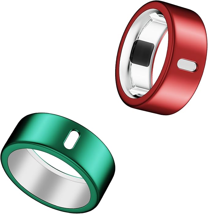 Compatible for Oura Ring 4/Gen 3 Cover- Charging Directly-Rugged TPU Case Protector Workout Gym Women Men -Size 9 - Red+Green (NOT for Ring 4-Ceramic) by Snyeest