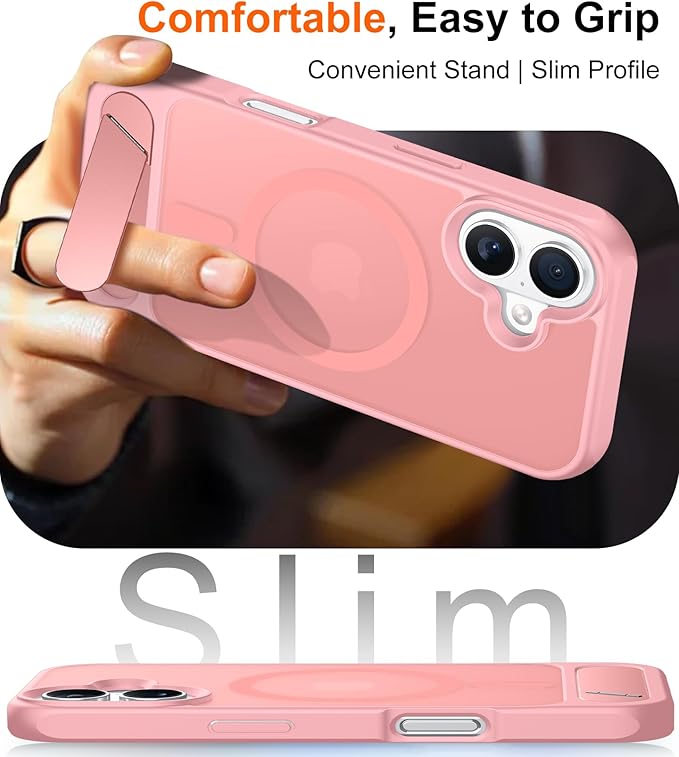 Temdan Magnetic Compatible with iPhone 16 Case, [Built-in Invisible Kickstand][Compatible with MagSafe][Military Grade Shockproof] Slim Translucent Matte Phone Case for iPhone 16 6.1" - Image 7