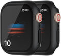 2 Pack Hard PC Case for Apple Watch Series 11/10 46mm Tempered Glass Screen Protector Case, Full Coverage Shell Iwatch Shockproof Bumper Cover (Matte Black, 46mm) by HANKN