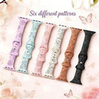 AMSKY 6 Pack Slim Floral Engraved Bands Compatible with Apple Watch Band 40mm 41mm 42mm 38mm 44mm 45mm 46mm 49mm for Women,Cute Silicone Sport Strap for iWatch Series 11 10 Ultra 9 8 7 6 5 4 3 2 1 SE - Image 7