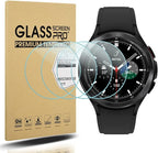Suoman 4-Pack for Samsung Galaxy Watch 4 Classic 46mm Tempered Glass Screen Protector for Galaxy Watch 4 Classic 46mm Smartwatch [2.5D 9H Hardness] [Anti-Scratch] by Suoman
