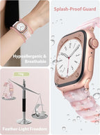 V.R.HOPE Apple Watch Band for Series 11/10/9/8/7 38mm 40mm 41mm 42mm Fashion Lightweight Resin Dressy Strap for Women Bracelet Compatible with iWatch Series 6/5/4/3/2/1/SE (Pinkish Brown) - Image 2