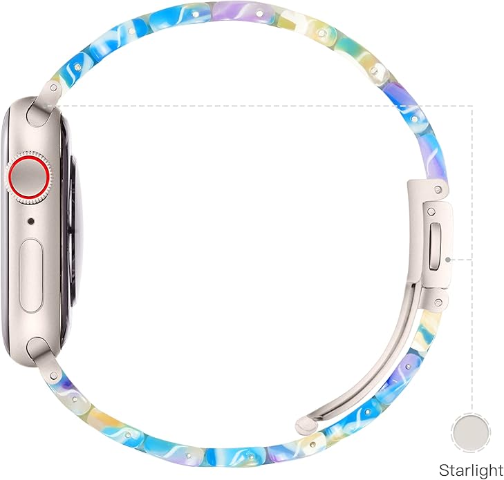 Lightweight Resin Band For Apple Watch Series 11 10 9 8 7 6 5 4 3 2 1 SE 3 2 Ultra 3 2, Fashion Adjustable Replacement Strap for iWatch Bands 38mm 40mm 41mm 42mm 44mm 45mm 46mm 49mm for Women Men - Image 4