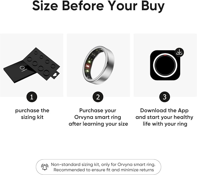Smart Ring, Titanium Health & Fitness Tracker with Sleep, Heart Rate & SPO₂ Monitoring, Ultra-Light, 4–6 Day Battery, No Subscription, for Women & Men （Silver 8 - Image 2