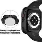 COMMUTER [4 Pack] Case for Apple Watch 9/8/7 Screen Protector 45mm, Hard PC Ultra-Thin Protective Face Cover Built-in Tempered Glass Film for Apple Watch 9/8/7 45mm, Black/Clear/Blue/Starlight - Image 6