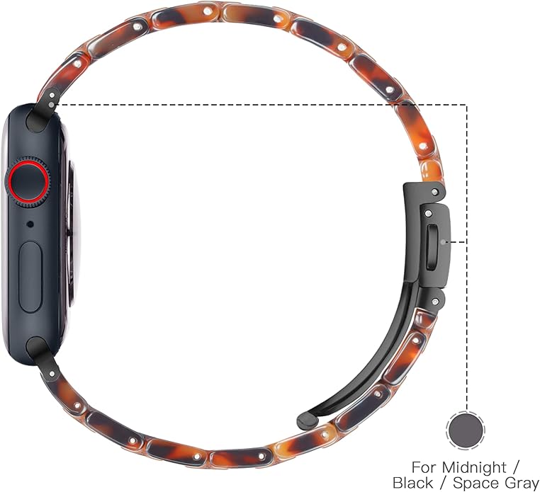 Lightweight Resin Band For Apple Watch Series 11 10 9 8 7 6 5 4 3 2 1 SE 3 2 Ultra 3 2, Fashion Adjustable Replacement Strap for iWatch Bands 38mm 40mm 41mm 42mm 44mm 45mm 46mm 49mm for Women Men - Image 4